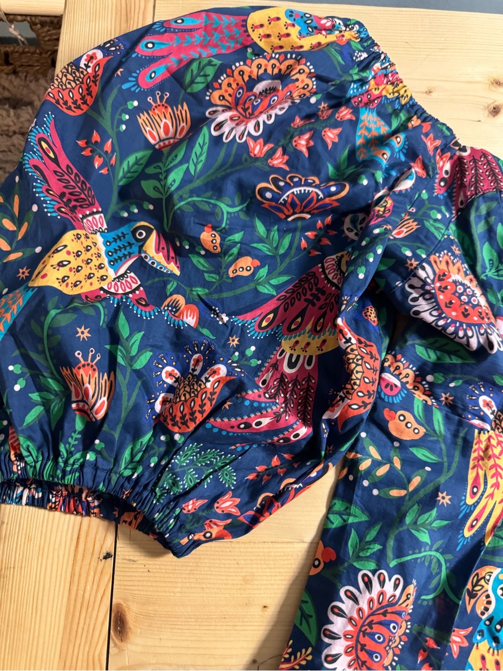 FARM Rio Navy Off-Shoulder Parrot & Floral Blouse - Picture 6 of 8